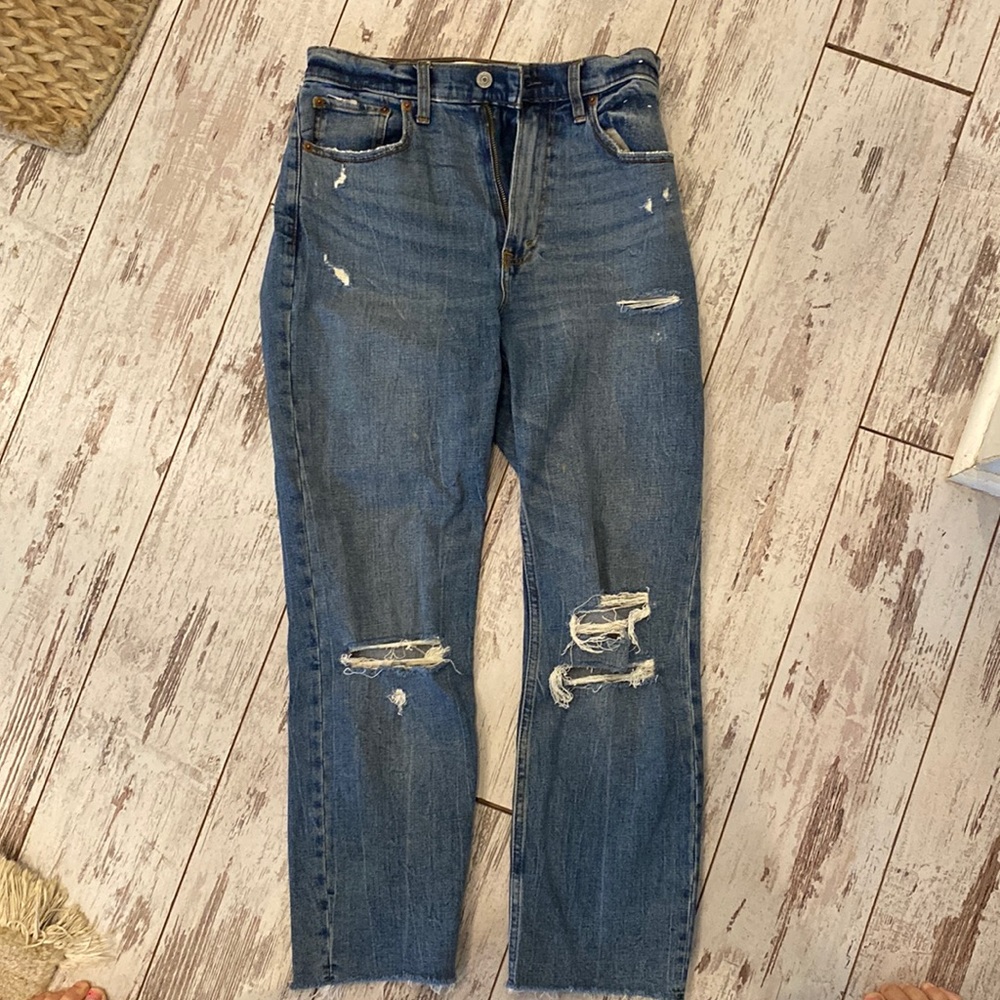 Abercrombie ankle straight ultra high rise jeans